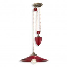 Ferroluce Colors Rise & Fall Pendant Light Bordeaux