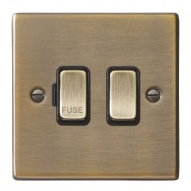 Hamilton 1 gang 13A Double Pole Fused Spur, Antique Brass