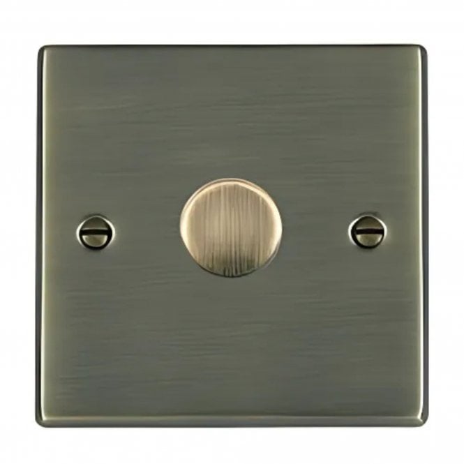 Hamilton 1 gang 2 Way Leading Edge Push On/Off Resistive Dimmer, Antique Brass
