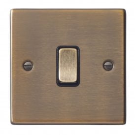 Hamilton 1G 2Way Rocker Switch, Antique Brass