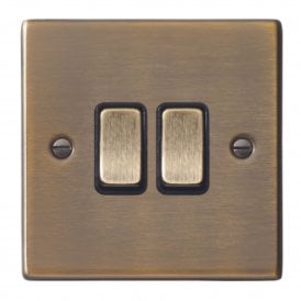 Hamilton Gang Light Switch, Antique Brass