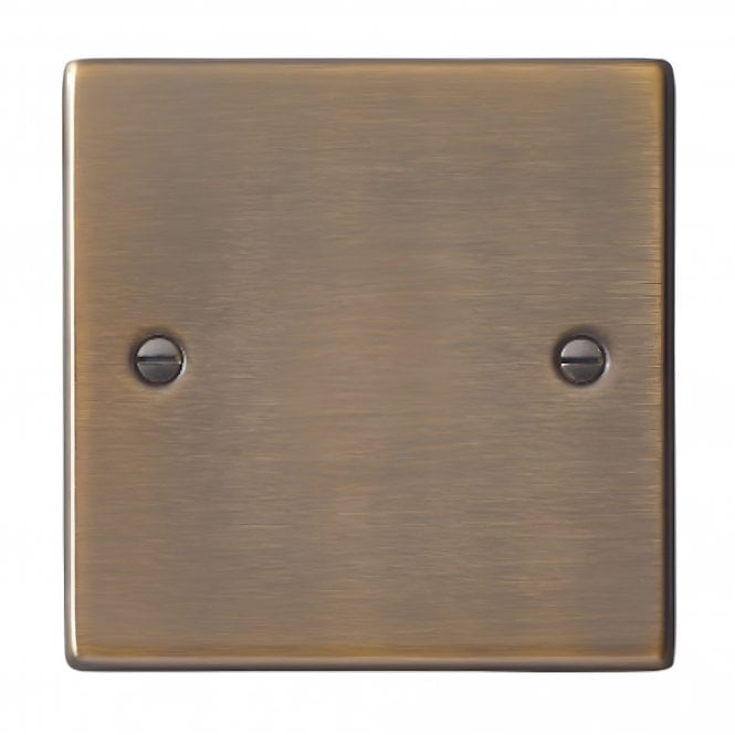 Hamilton Single Blanking Plate 1 Gang, Antique Brass