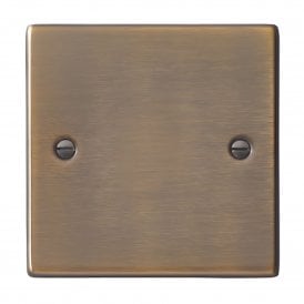 Hamilton Single Blanking Plate 1 Gang, Antique Brass