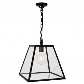 Harte Outdoor Lighting Contemporary Large Hanging Lantern Black E27 370mm