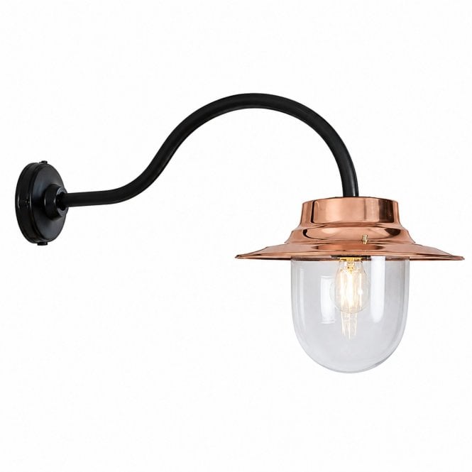  Copper Farmyard Wall Light Black E27 490mm