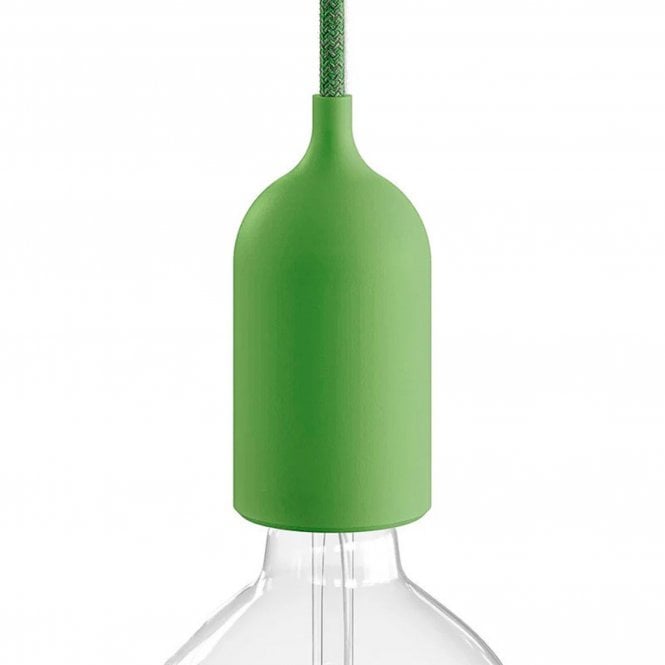  Outdoor Pendant Lamp Green IP65 E27 with 5m Textile Cable