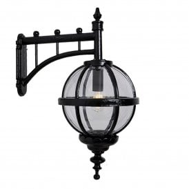Harte Outdoor Lighting Victorian Downturned Globe Wall Light Black E27 720mm