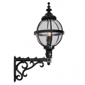 Harte Outdoor Lighting Victorian Globe Wall Light Black E27 1050mm