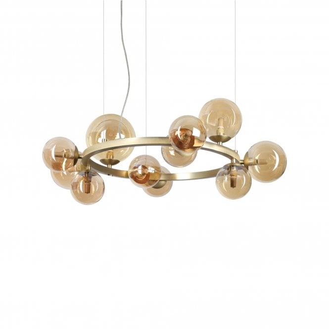 Ideal Lux Perlage sp11 Pendant Light, Amber