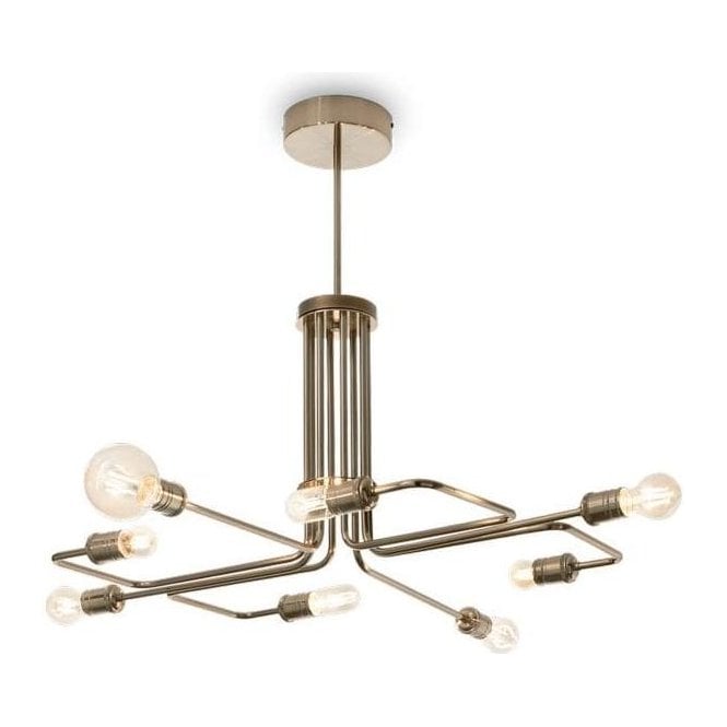 Ideal Lux Triumph SP8 Pendant Ceiling Light Antique Brass