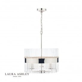 Laura Ashley Alexa 3 Light Crystal Pendant Light Polished Nickel