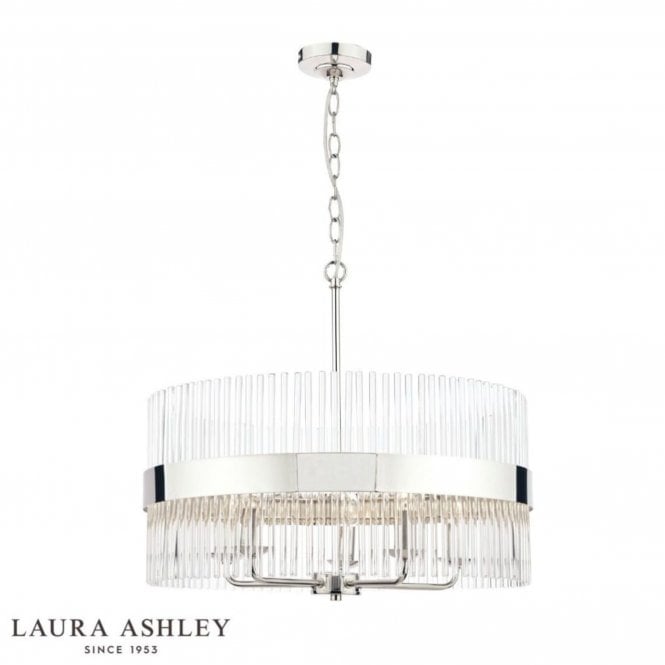  Alexa 5 Light Crystal Pendant Light Polished Nickel