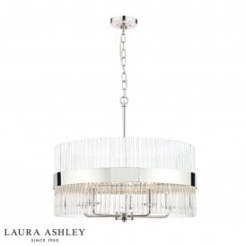 Laura Ashley Alexa 5 Light Crystal Pendant Light Polished Nickel