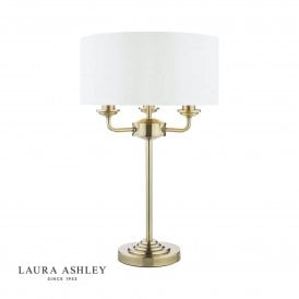 Laura Ashley Sorrento 3 Light Table Lamp Brass