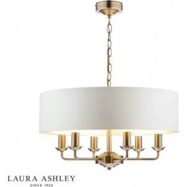 Laura Ashley Sorrento 6 Light Pendant Light, Brass