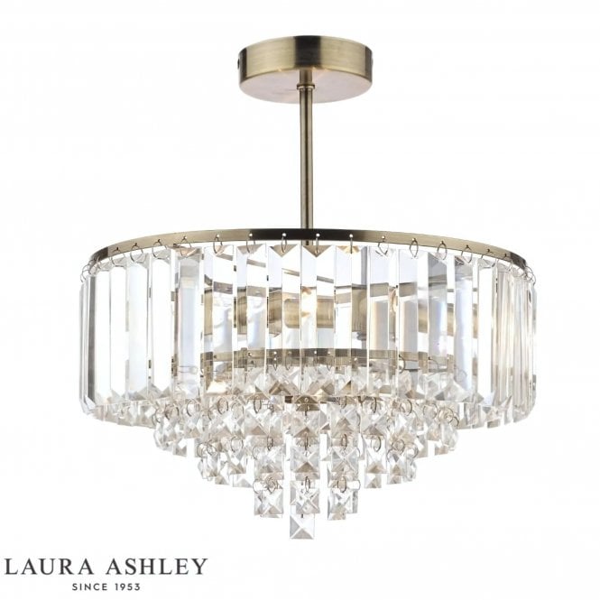 Vienna 3 Light Crystal Pendant Light Antique Brass