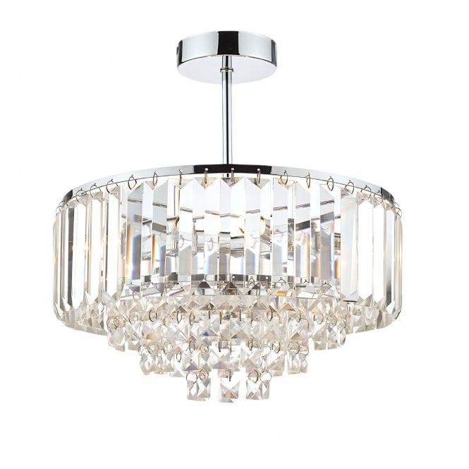  Vienna 3 Light Crystal Pendant Light Polished Chrome