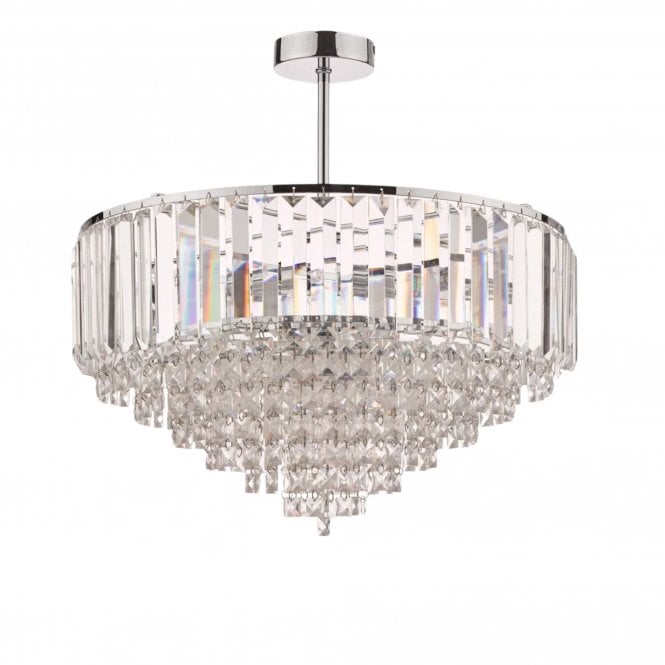  Vienna 5 Light Crystal Pendant Light Polished Chrome