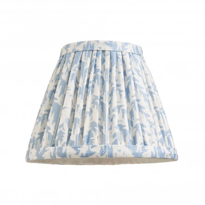 Leaf 16cm Tapered Fabric Shade, Shell Bay Blue Leaf