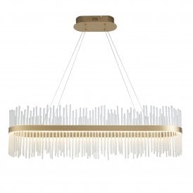 Lightplan Collection Aura Glass Rod Linear Pendant, Gold