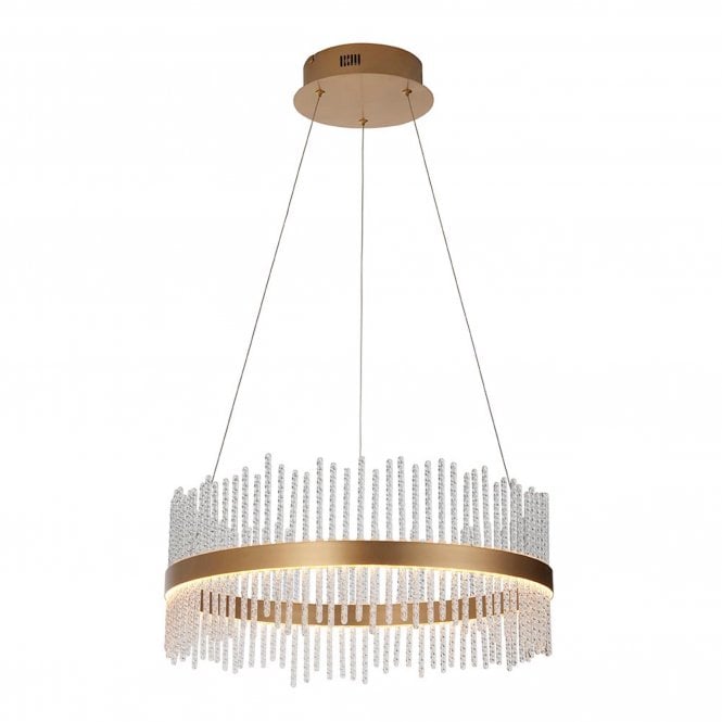  Aura Glass Rod Medium Pendant, Gold