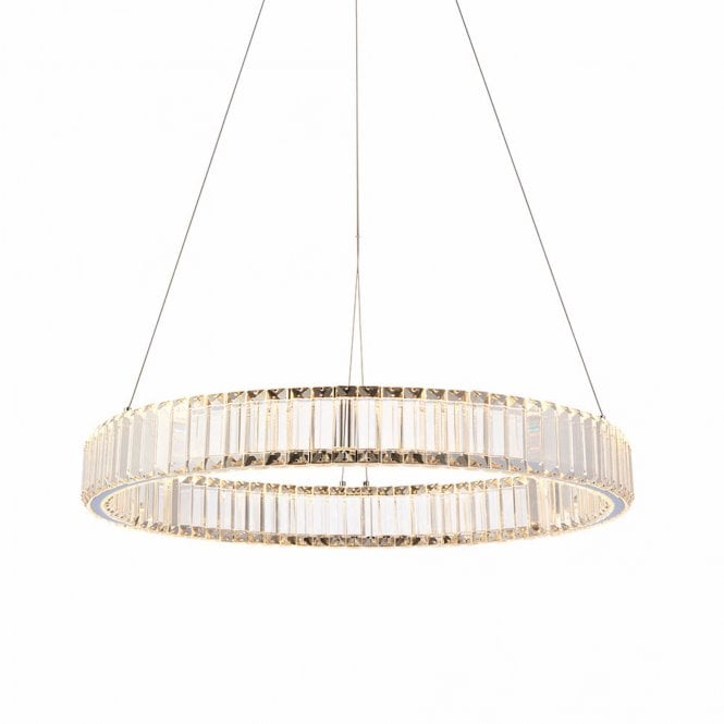  Aurora Ring Pendant Light, Clear Crystal Glass