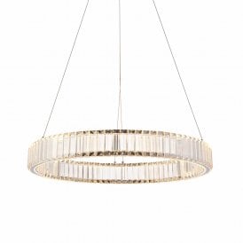 Lightplan Collection Aurora Ring Pendant Light, Clear Crystal Glass