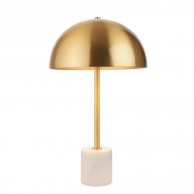  Guggenheim White Marble Table Light, Brushed Aged Brass
