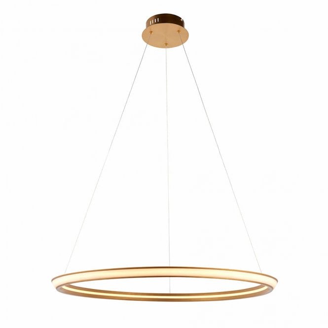  Halo Ring LED Pendant Light, Satin Gold