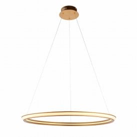 Lightplan Collection Halo Ring LED Pendant Light, Satin Gold