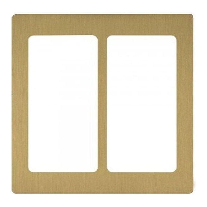 Lutron Pico Wall Faceplate 2 Gang Wireless Dual Opening Satin Brass