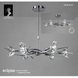 Mantra Eclipse M1451 Polished Chrome Semi Flush Convertible Six Light Pendant