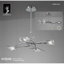 Mantra Eclipse M1453 Polished Chrome Semi Flush Convertible Four Light Pendant
