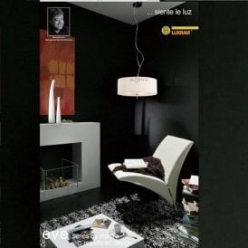 Mantra Eve M1133 Polished Chrome Three Light With White Shade Pendant