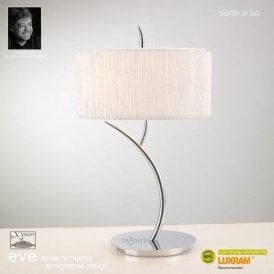 Mantra Eve M1137 Polished Chrome Twin Light With White Shade Table Lamp