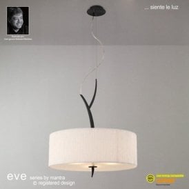 Mantra Eve M1153 Anthracite Three Light With White Shade Pendant