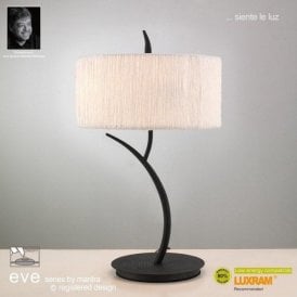 Mantra Eve M1157 Anthracite Twin Light Table Lamp with White Shade