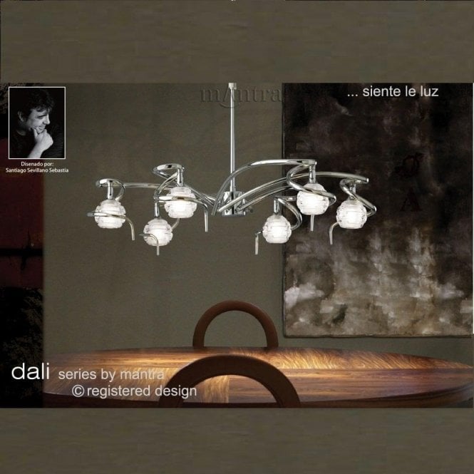  Dali M0079 Polished Chrome Telescopic Round Six Light Pendant