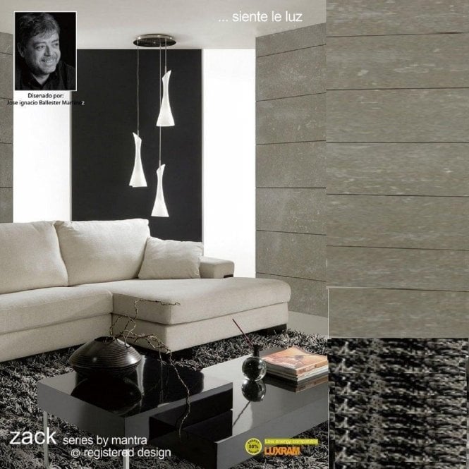 Mantra Zack M0770 Satin Nickel Three Light Pendant