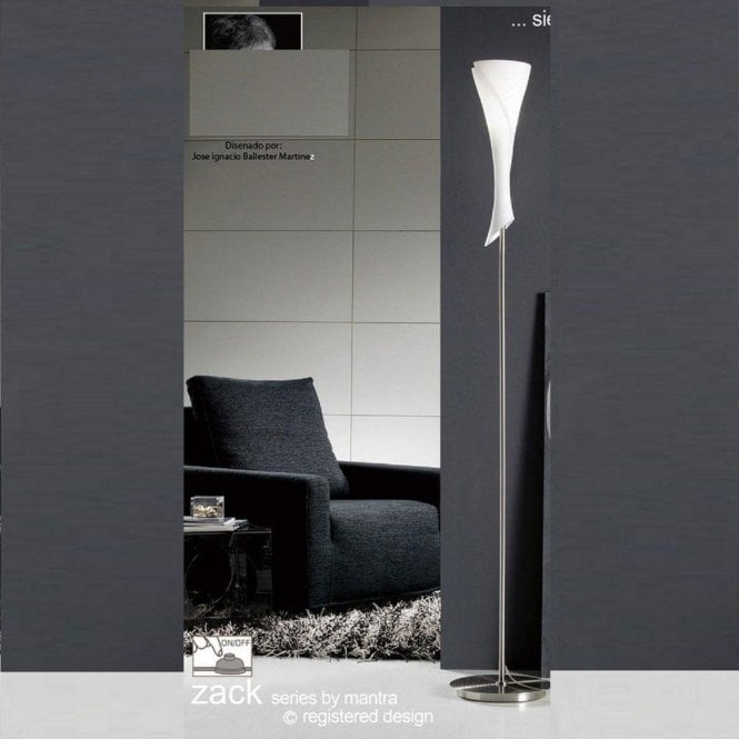 Mantra Zack M0775 Satin Nickel Single Light Floor Lamp
