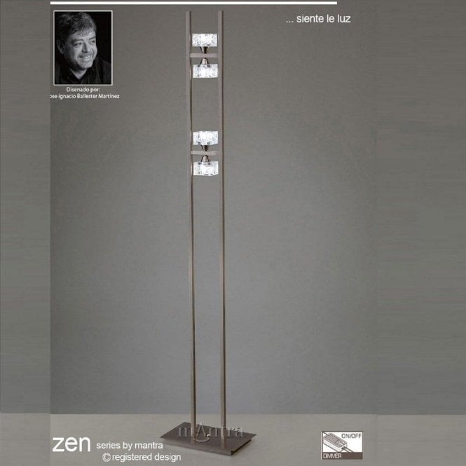 Mantra Zen M1448SN Satin Nickel Four Light Floor Lamp