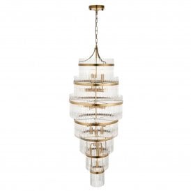 Marietta Grand 21lt Tiered Pendant Light, Glass