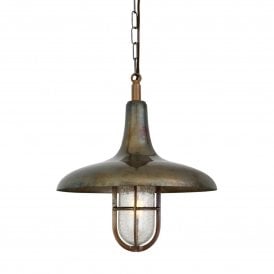 Mira Nautical Pendant Light IP65, Antique Brass