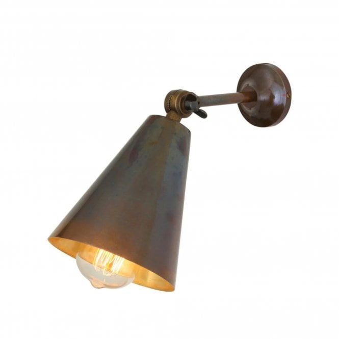 Moya Adjustable Cone Wall Light, Antique Brass
