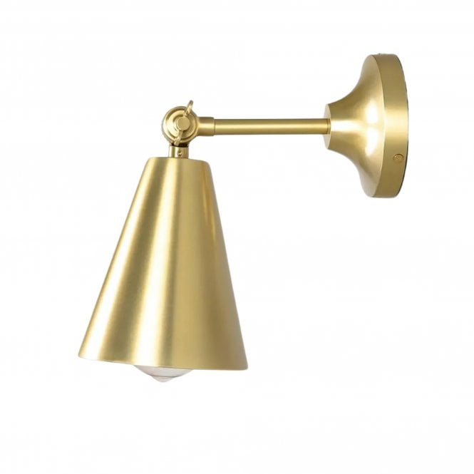 Moya Adjustable Cone Wall Light, Satin Brass