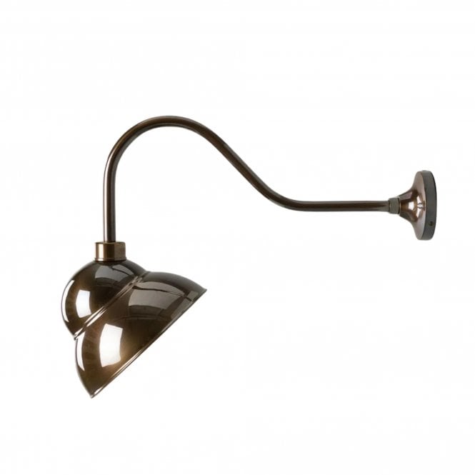 Novo Vintage Swan Neck Sign Wall Light IP23, Antique Brass