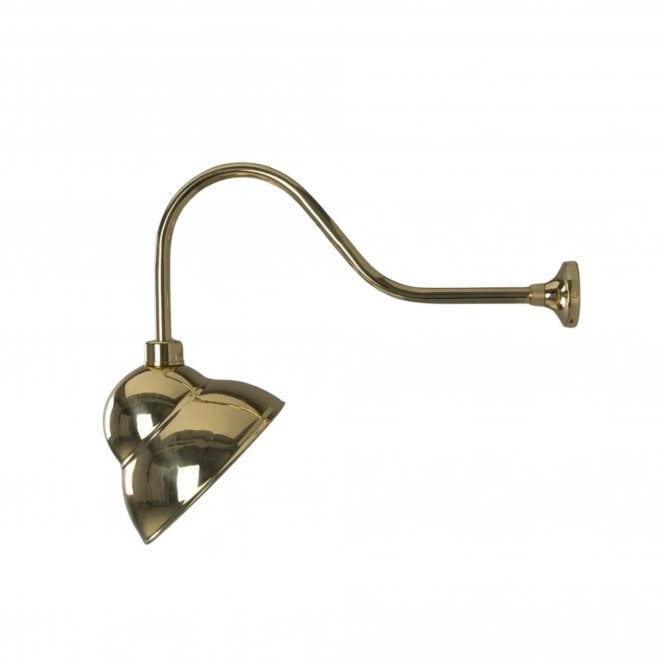 Novo Vintage Swan Neck Sign Wall Light IP23, Polished Brass