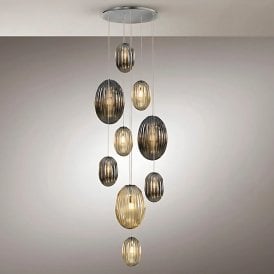 Ovila Pendant Light, 9 Lamps, Chrome