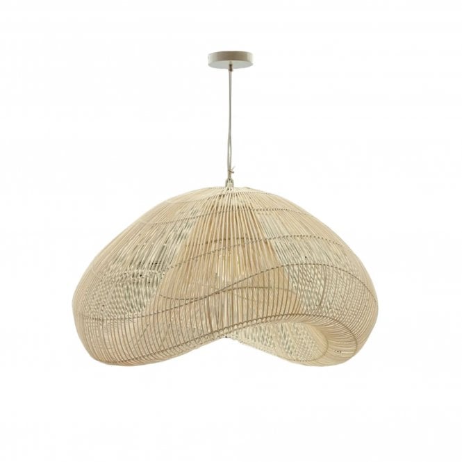 Sabah Pendant Light, White Rattan 80CM