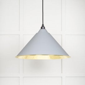Smooth Brass Hockley Pendant Light in Birch
